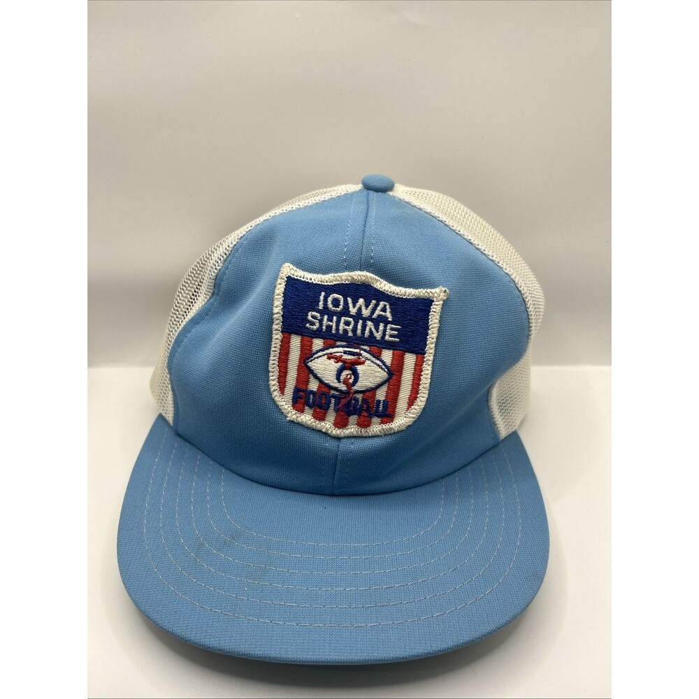 Vintage Iowa Shrine Bowl Football Hat Snapback Patch Truck